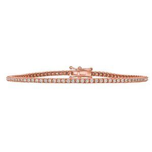 1.00 CT Natural Diamond Tennis Bracelet G SI 14K Rose Gold